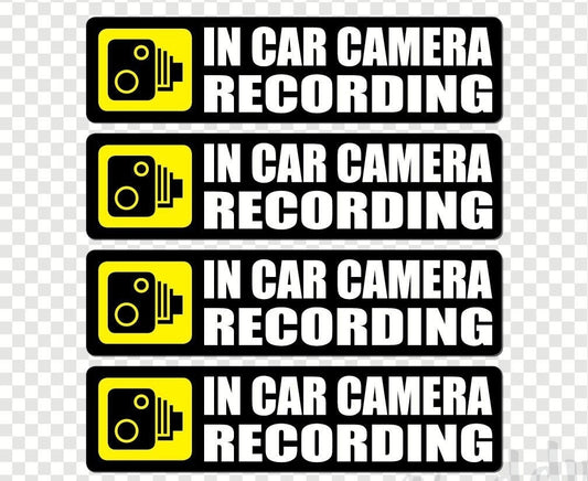 High-quality (Pack of 4 pcs) in Car Camera Recording Sticker Dash Cam on Board Video Bumper Baby Decal