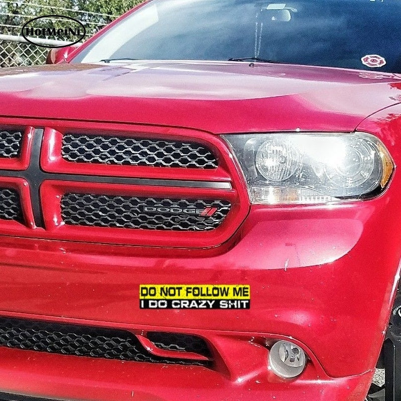Car Styling Does Not Follow Me Decals Car Stickers Vinyl Funny Dump Truck Jdm 4x4 Off-road SUV Car Window Door Bumper Sticker 15 * 3cm