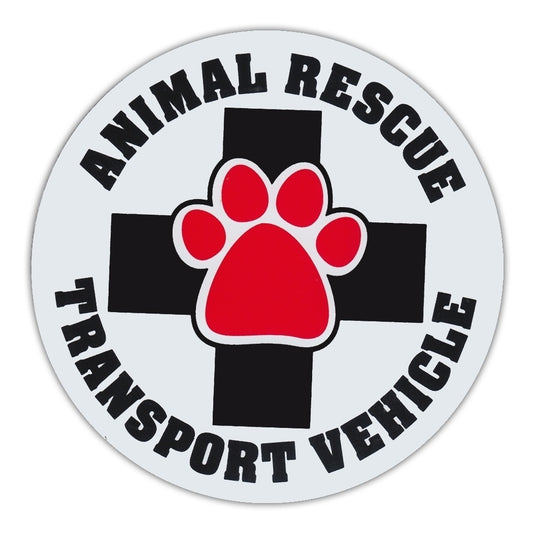 New Hot  4.75" Round Pet Sticker - Animal Rescue Transport Vehicle - Cars, Trucks, SUVs - 4.75" Round
