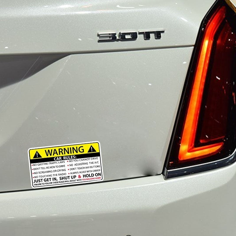 New Hot Safety Warning Rules Decal  Car Window Door Bumper Sticker