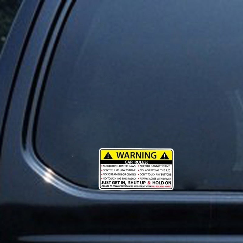 New Hot Safety Warning Rules Decal  Car Window Door Bumper Sticker