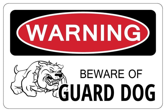 Hot   BEWARE OF GUARD DOG Warning Funny Novelty Sign Sticker gag gift