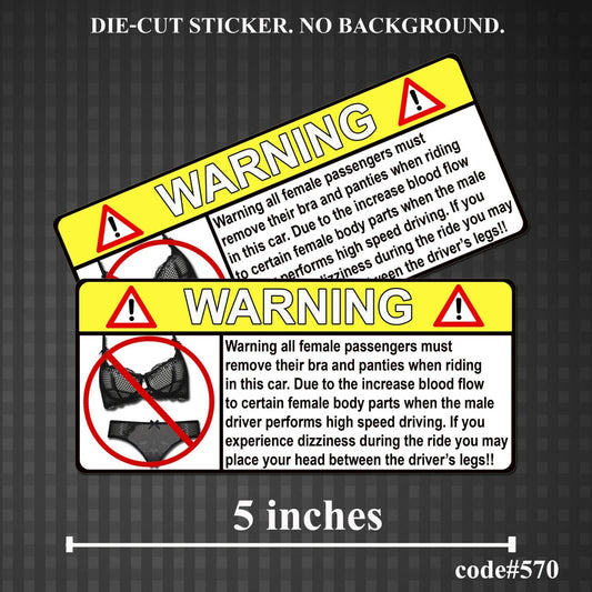 2018 NEW WARNING FEMALE Passengers Vinyl Die-Cut Sticker Decal JDM SUV Car Funny Quote