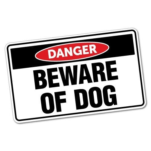 New Hot Danger Beware of Dog Sticker Decal Safety Sign Car Vinyl Window Door Bumper Decal Wall Stickers