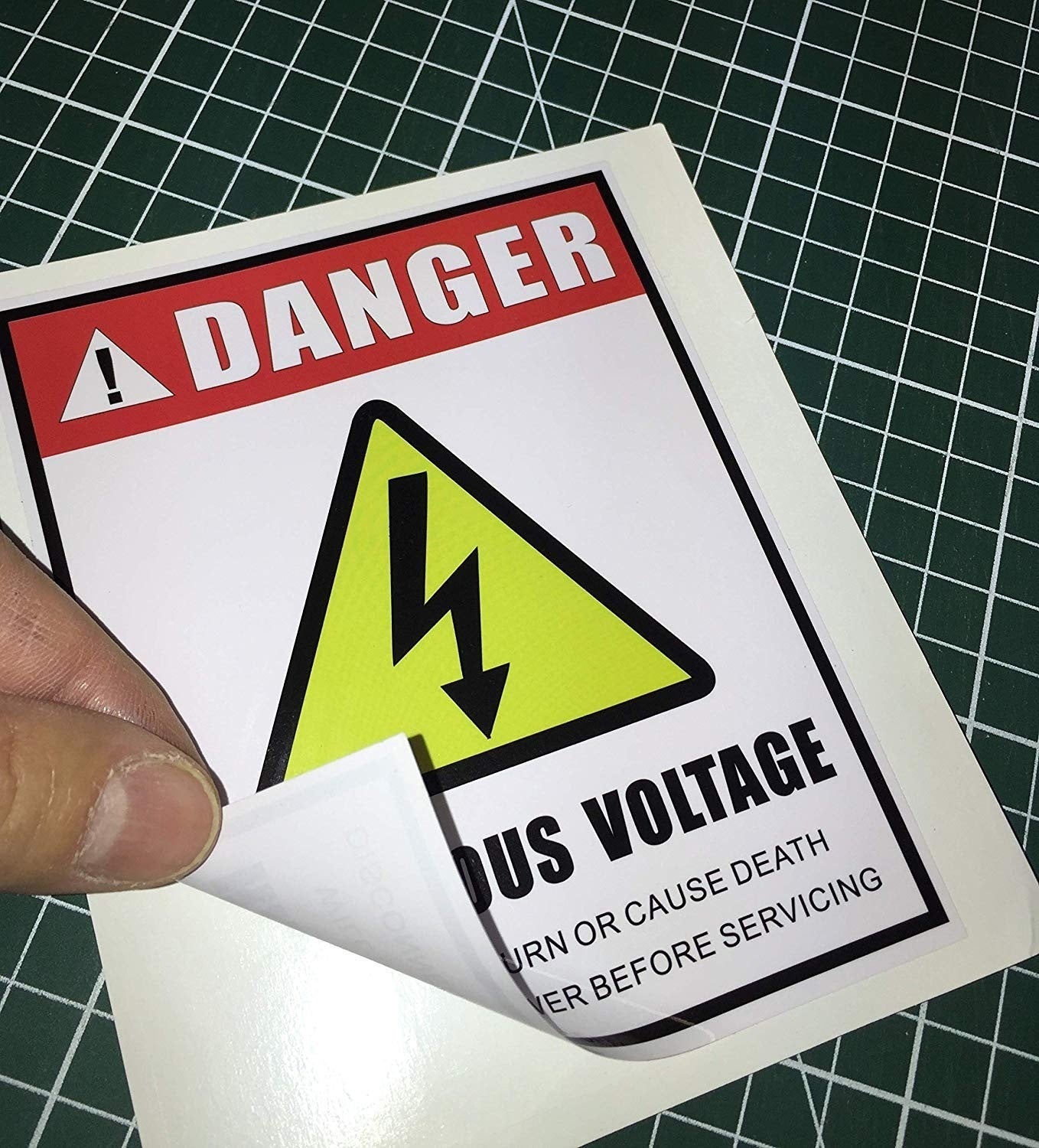 2018 NEW Outdoor/Indoor (4 Pack) 5" X 4" Hazardous Voltage Danger Shock Hazard High Voltage Electrical Safety Warning Sign Label Sticker Decal - Back Self Adhesive Vinyl
