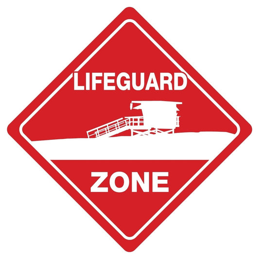 2018 NEW   LIFEGUARD ZONE Funny Novelty Crossing Sign Sticker