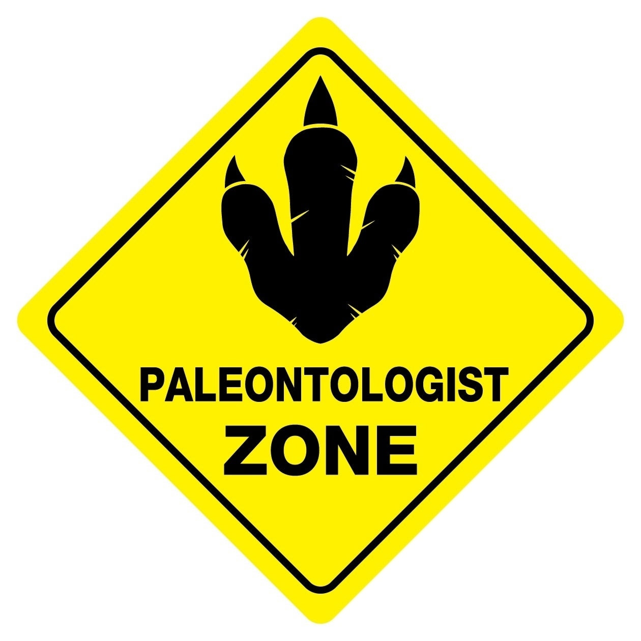 Fashion  PALEONTOLOGIST ZONE Funny Novelty Crossing Sign Sticker