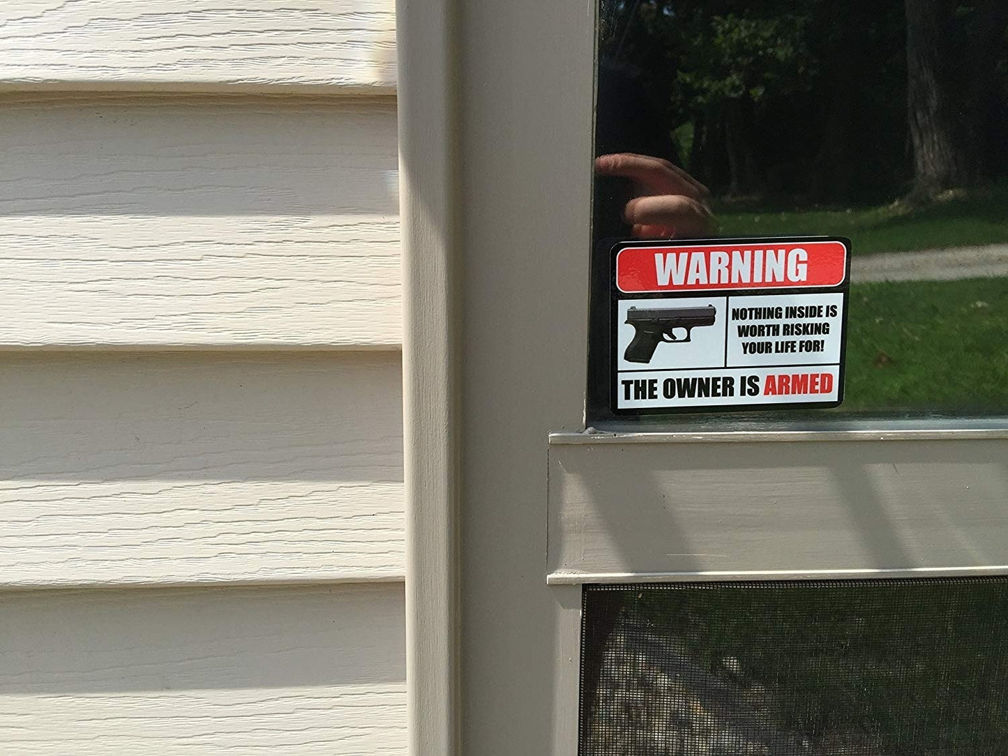 Fashion 2PCs 2nd Amendment Handgun Pistol Gun Owners Warning Security Sticker Decal