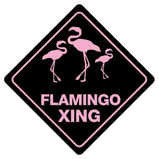 FLAMINGO  Funny Novelty Crossing Sign Sticker