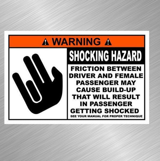 New Hot Shock Hazard Warning Vinyl Decal Sticker Funny JDM Shocker Car Truck KDM