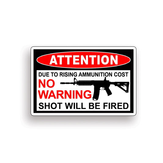 Fashion No Warning S Gun Sticker Car Truck Bumper Decal Window Door Alarm 911 Graphic