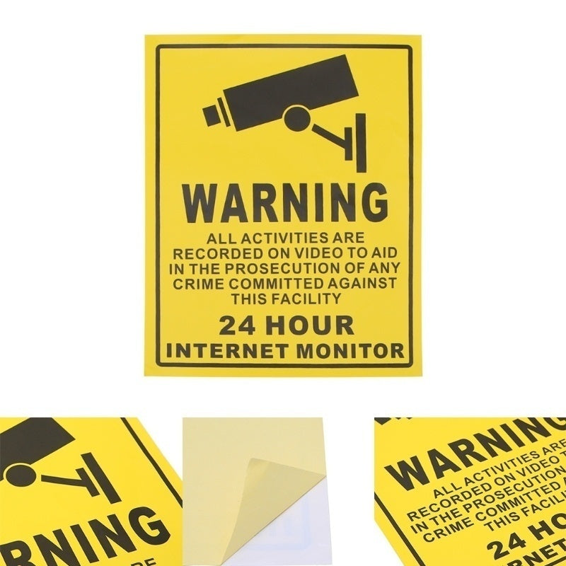 New Hot  CCTV Surveillance Security 24 Hour Monitor Camera Warning Stickers Sign Lables