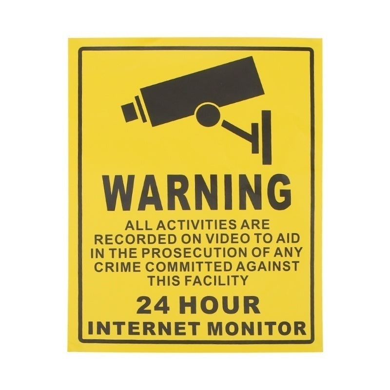 New Hot  CCTV Surveillance Security 24 Hour Monitor Camera Warning Stickers Sign Lables