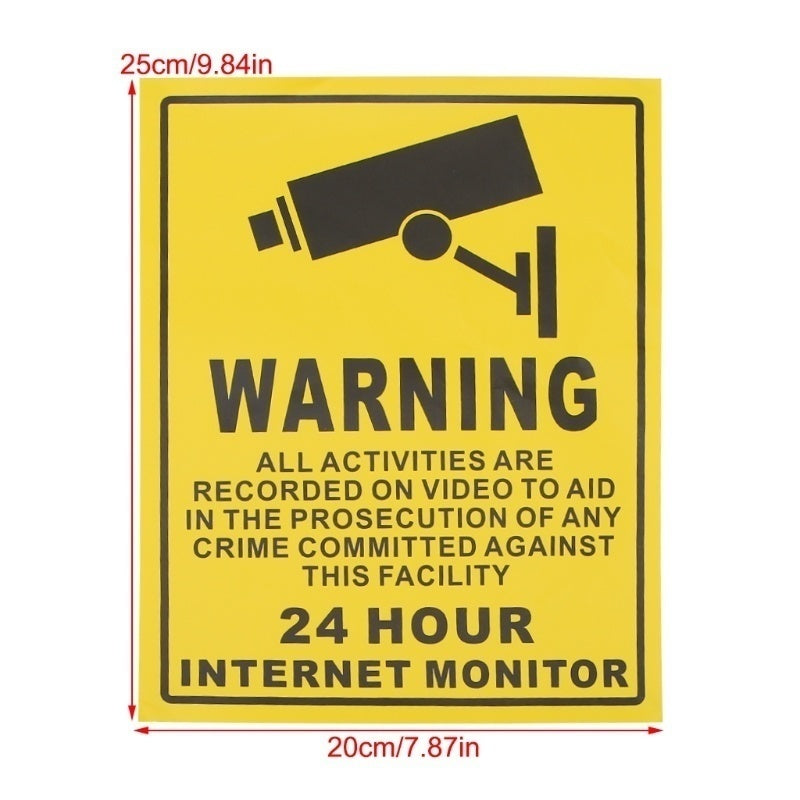 New Hot  CCTV Surveillance Security 24 Hour Monitor Camera Warning Stickers Sign Lables
