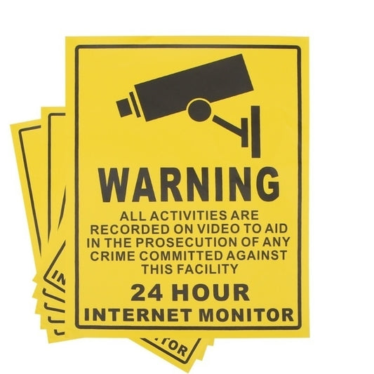 New Hot  CCTV Surveillance Security 24 Hour Monitor Camera Warning Stickers Sign Lables