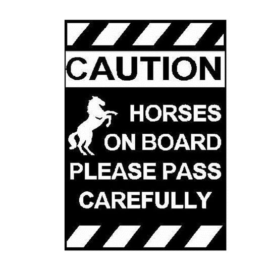 Fashion 2Pcs CAUTION HORSES ON BOARD FLOAT JDM Sticker Home Decor Decal for Cars Auto Window Bumper Vinyl Tablet XMAS Gift Stickers