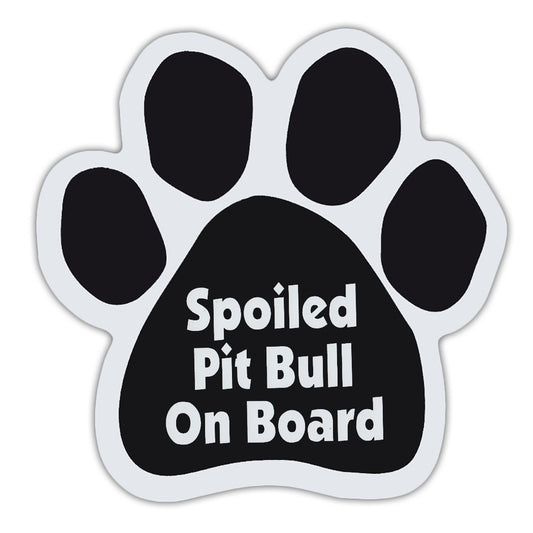 New Fashion   Dog Paw Shaped Stickers - Spoiled Pit Bull On Board (Pitbull) - Dogs, Gifts, Bumper Stickers- 5.5" x 5.5"