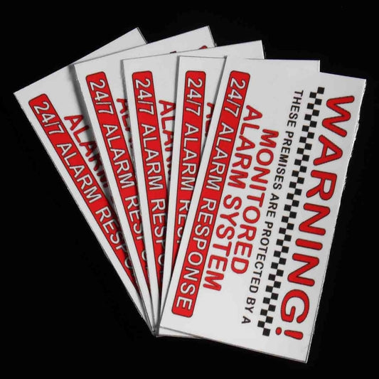 New Brand  5X Waterproof PVC Alarm System Monitored Warning Security Stickers Door Window Wall External Sign Sticker
