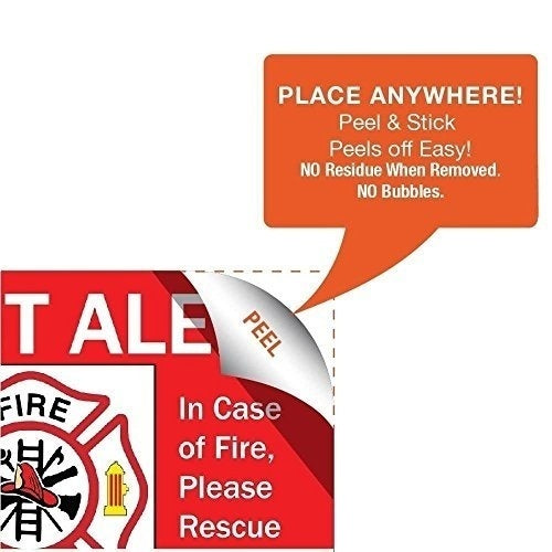 Pet Alert Safety Fire Rescue Sticker - 5"x 4" (6 Pack) - Save Our Pets Emergency Pet Inside Decal - In Case of Emergency Danger Pet In House Home Window Door Sign - Protect Beloved Dogs Cats Birds