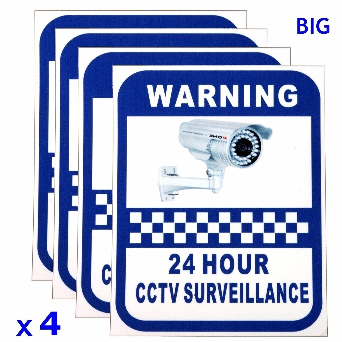New Brand  4PCS Home CCTV Monitoring Warning Sign Mark Sticker Monitor Vinyl Decal Video Camera Surveillance Security Alarm for 24 Hours
