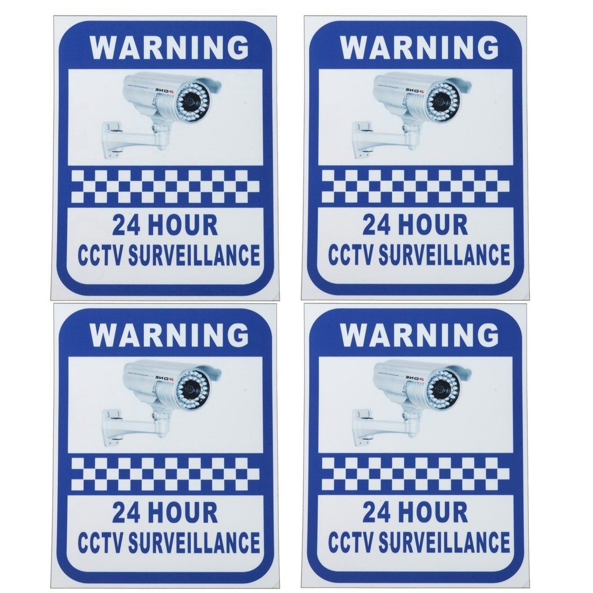 New Brand  4PCS Home CCTV Monitoring Warning Sign Mark Sticker Monitor Vinyl Decal Video Camera Surveillance Security Alarm for 24 Hours