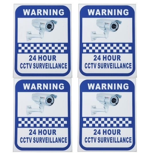 New Brand  4PCS Home CCTV Monitoring Warning Sign Mark Sticker Monitor Vinyl Decal Video Camera Surveillance Security Alarm for 24 Hours