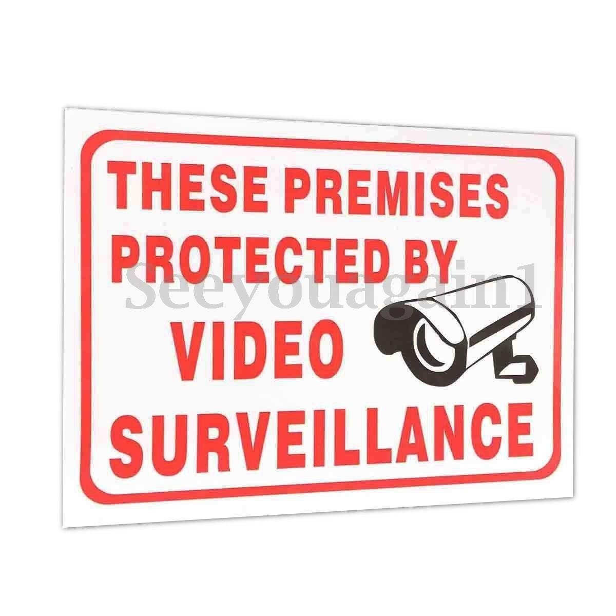 High-quality   These Premises Protected By 24 Hour Video Surveillance Signs Stickers Decal 30x23cm