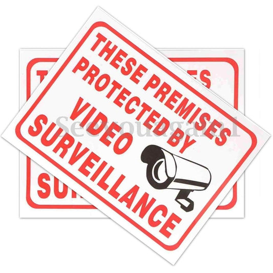 High-quality   These Premises Protected By 24 Hour Video Surveillance Signs Stickers Decal 30x23cm