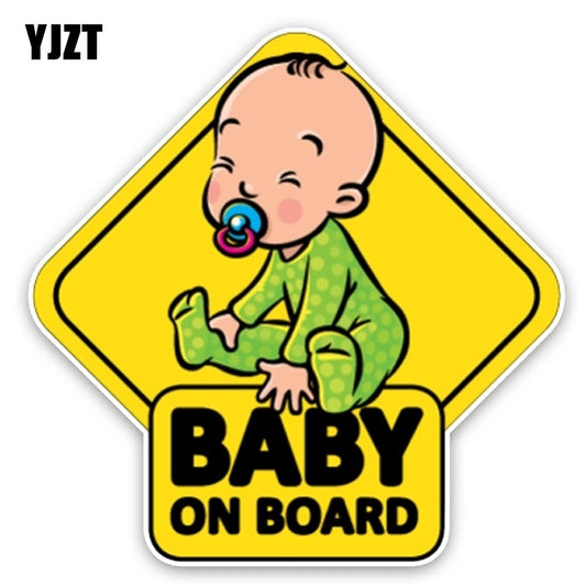 2018 NEW  14.7*14.7CM Car Sticker Lovely Cartoon BABY ON BOARD Colored Graphic Decoration