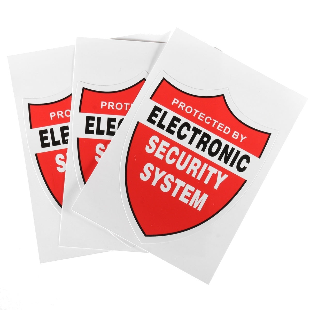 New Hot   Pack Of 3 Protected By Electronic Security System Waterproof PVC Stickers Decal Home Alarm Sign