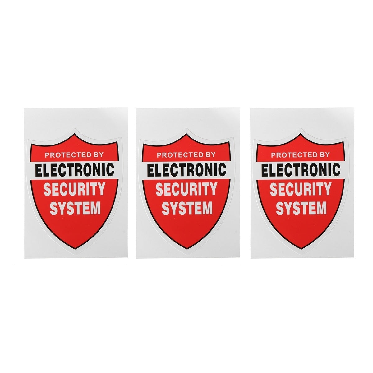 New Hot   Pack Of 3 Protected By Electronic Security System Waterproof PVC Stickers Decal Home Alarm Sign