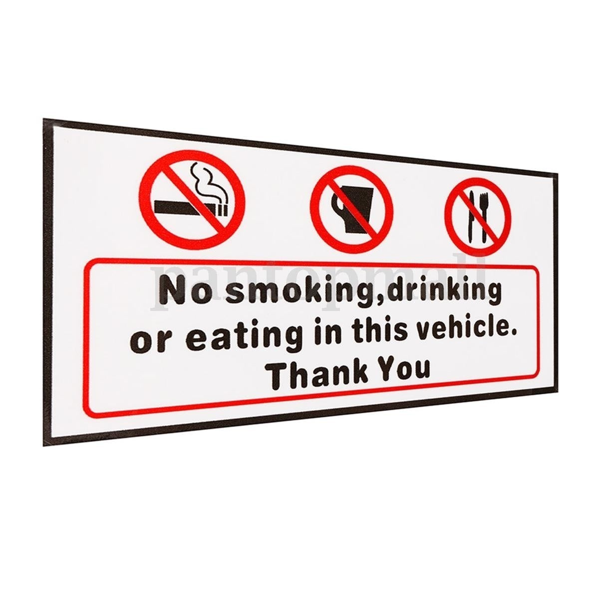 Fashion  2x No Smoking Eating Drinking in This Vehicle Signs Stickers Car Taxi Bus Decal