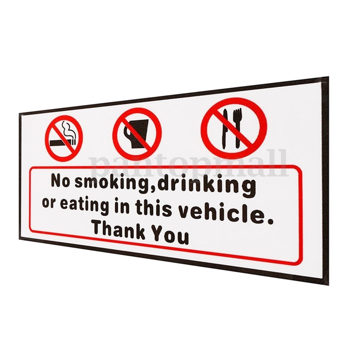 Fashion  2x No Smoking Eating Drinking in This Vehicle Signs Stickers Car Taxi Bus Decal