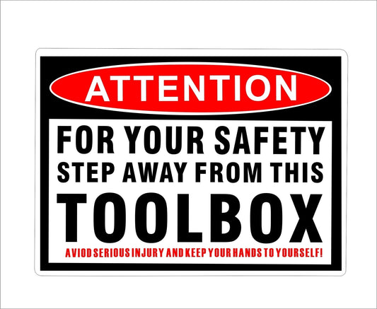 Hot   Funny Toolbox Warning Decal Sticker Tool Box Pack Set Hard Hat Helmet Vinyl Decal Sticker Waterproof