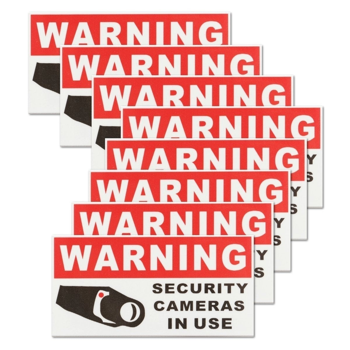 New Fashion  8pcs Security Camera In Use Stickers Safety Signs Decal Self-adhensive Waterproof