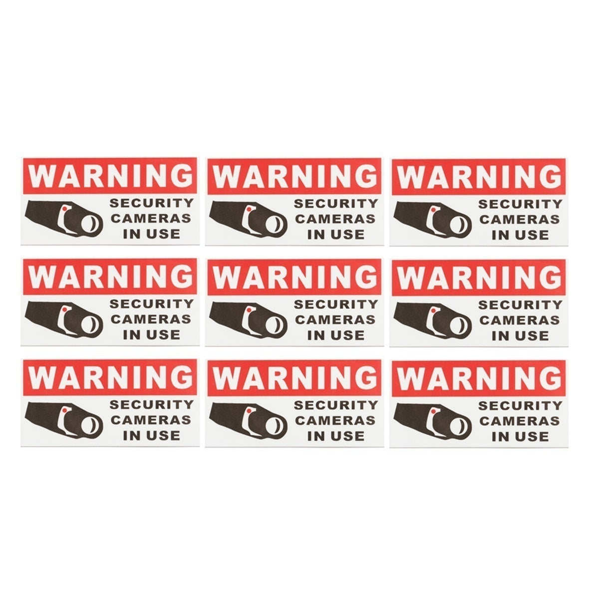 New Fashion  8pcs Security Camera In Use Stickers Safety Signs Decal Self-adhensive Waterproof
