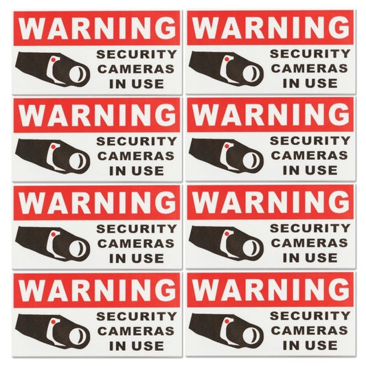 New Fashion  8pcs Security Camera In Use Stickers Safety Signs Decal Self-adhensive Waterproof
