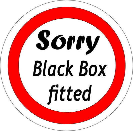 High-quality Sorry Black box fitted funny car van sticker Graphic Vinyl Decal 130mm x 130mm