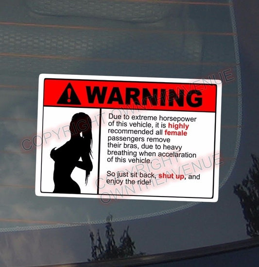 New Fashion REMOVE CLOTHING WARNING Sticker Decal Vinyl Funny JDM