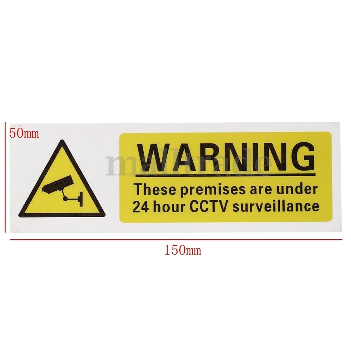 New Brand  5pcs 15x5cm 24 Hour CCTV Surveillance Stickers Security Warning Safety Signs Decal