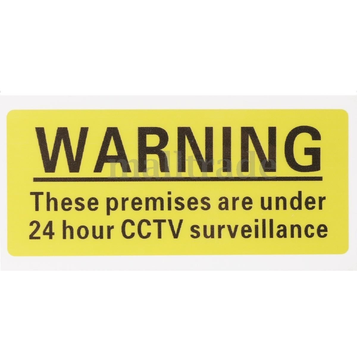 New Brand  5pcs 15x5cm 24 Hour CCTV Surveillance Stickers Security Warning Safety Signs Decal