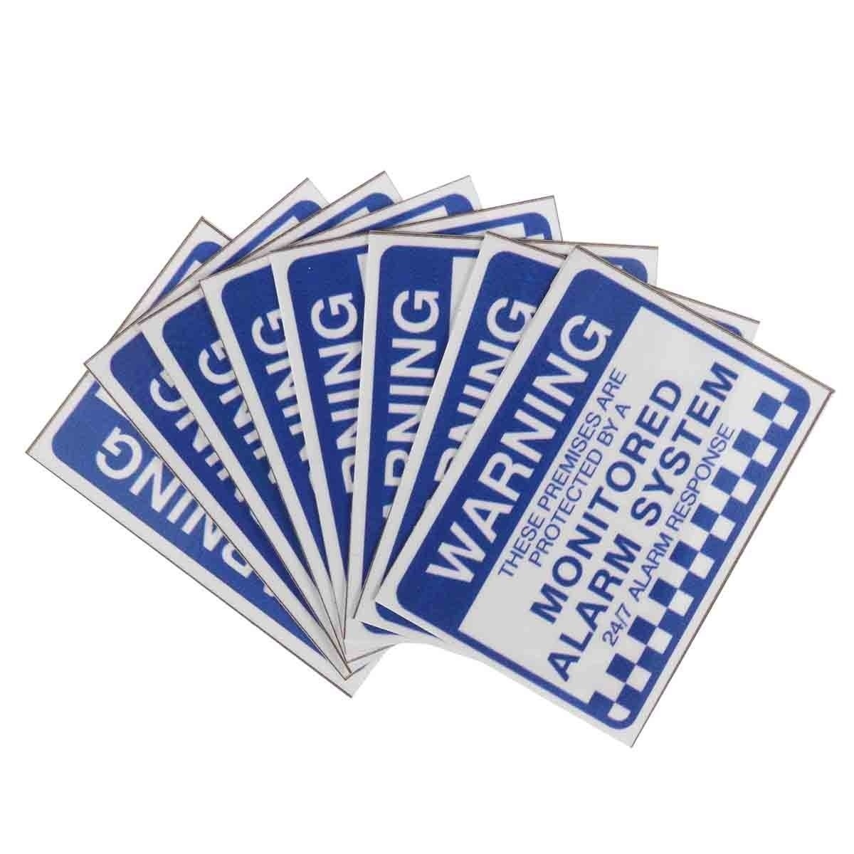 8Pcs Monitored Alarm System Warning Security Stickers Waterproof Sign Decal Security Sign