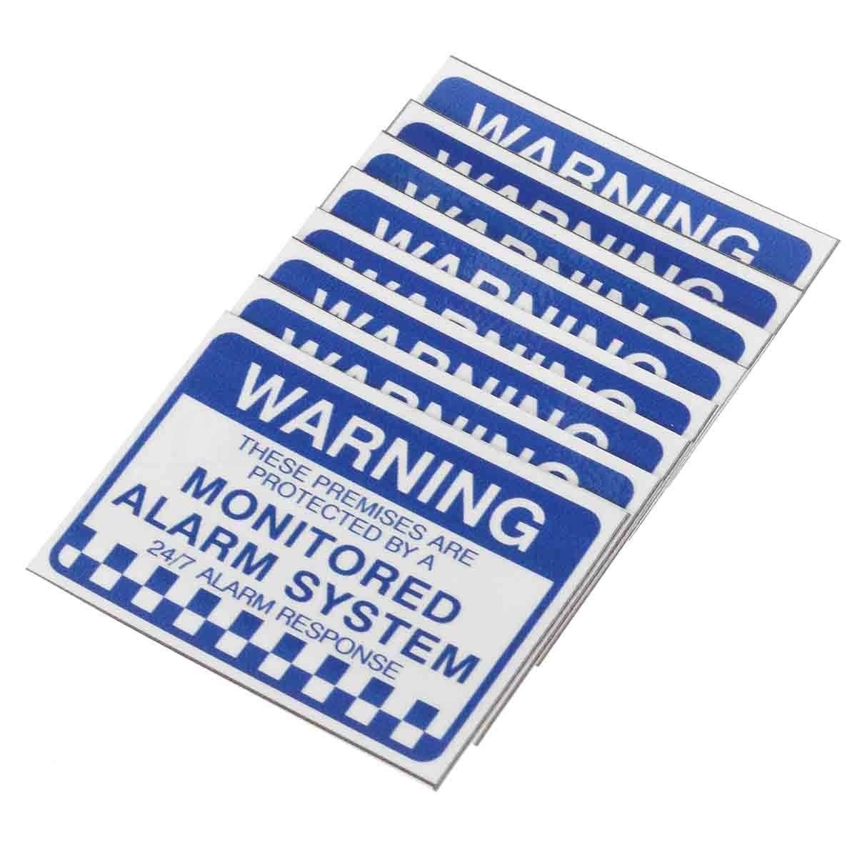 8Pcs Monitored Alarm System Warning Security Stickers Waterproof Sign Decal Security Sign