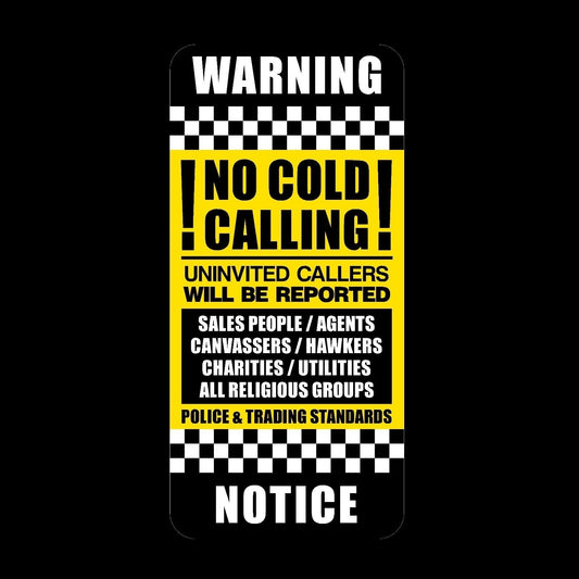 Hot No Canvassers - No Cold Callers - Front Door Letter Box Sign / Sticker