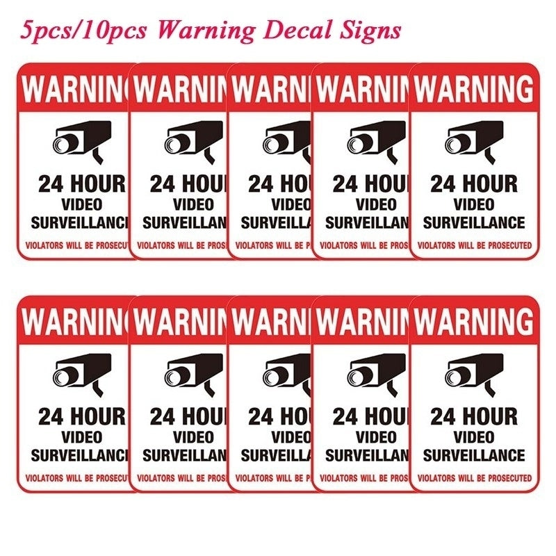 2018 NEW   5Pcs/10Pcs Home Cctv Surveillance Security Camera Video Sticker Warning Decal Signs