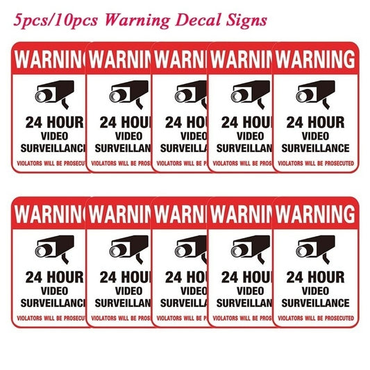 2018 NEW   5Pcs/10Pcs Home Cctv Surveillance Security Camera Video Sticker Warning Decal Signs