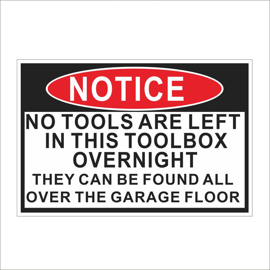Fashion 2 Pcs NO TOOLS IN TOOLBOX WARNING 3M Graphics Vinyl Car Truck Helmet Decal Sticker
