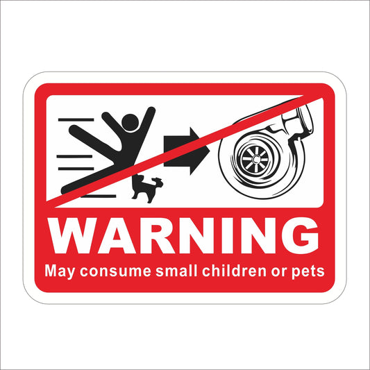 3M Graphics TURBO WARNING Vinyl Helmet Tool Box Motorcycle Car Sticker Decal