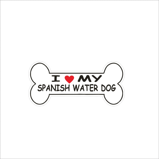 Hot   Graphics I Love My Spanish Water Dog Vinyl Helmet Car Window Sticker Decal