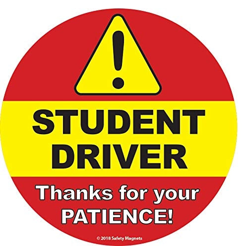 Student Driver Logo Car Window Bumper Door Sticker Decal - 6 X 6 Inches